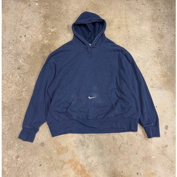 Nike Other - Nike Navy Blue Essential Swoosh Logo Hoodie‎ Men's XXLarge